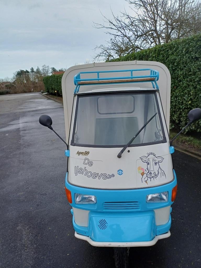 Piaggio Ape  50cc ijskar/foodtruck, Enlèvement, Utilisé, Fly, Classe A (25 km/h)