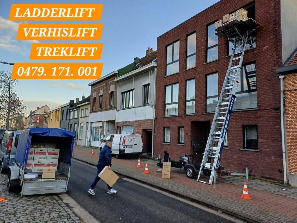 Ladder Lift & big moving Van for rent in Antwerp & Province, Immo