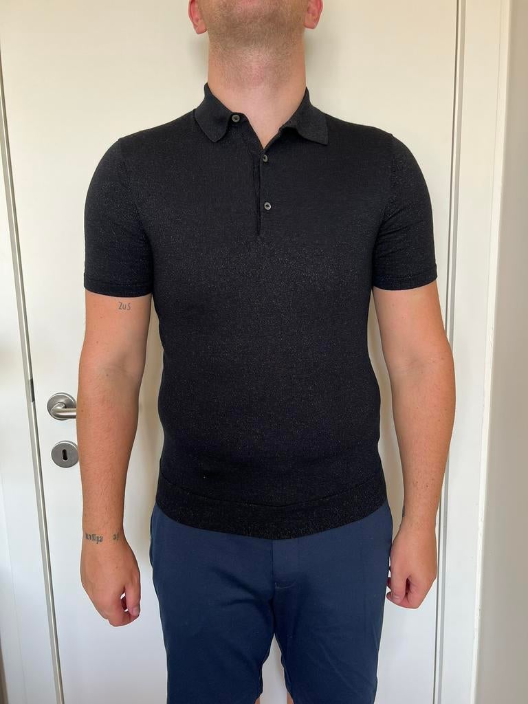 Polo noir à paillettes COS taille S, Enlèvement ou Envoi, COS, Comme neuf, Taille 46 (S) ou plus petite