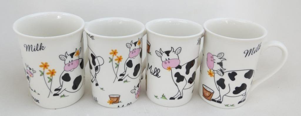 4 tasses vache, Enlèvement ou Envoi, Comme neuf, Autres matériaux, Autres styles
