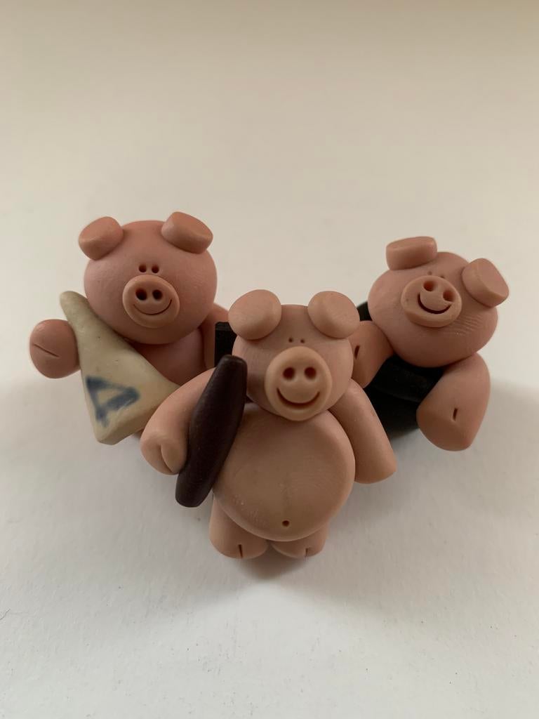 3 petits cochons en résine - 3cm, Collections, Enlèvement, Comme neuf