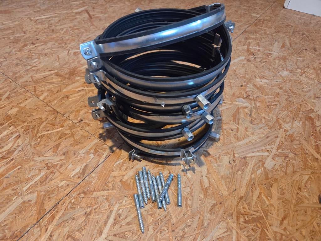 Ophangbeugel voor spiraalbuizen 200mm met beschermrubber, Ophalen of Verzenden, Nieuw