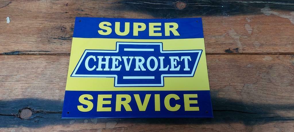 Panneau publicitaire en métal Chevrolet Super Service, Enlèvement ou Envoi, Maison et Meubles