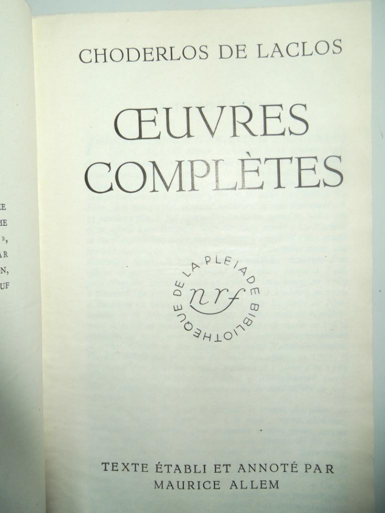 Pléiade - Laclos, Livres, Littérature, Enlèvement ou Envoi