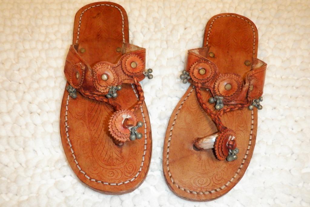 Handgemaakte lederen sandalen uit India naturel donker bruin, Kleding | Dames, Bruin, Nieuw, Sandalen of Muiltjes, Ophalen of Verzenden