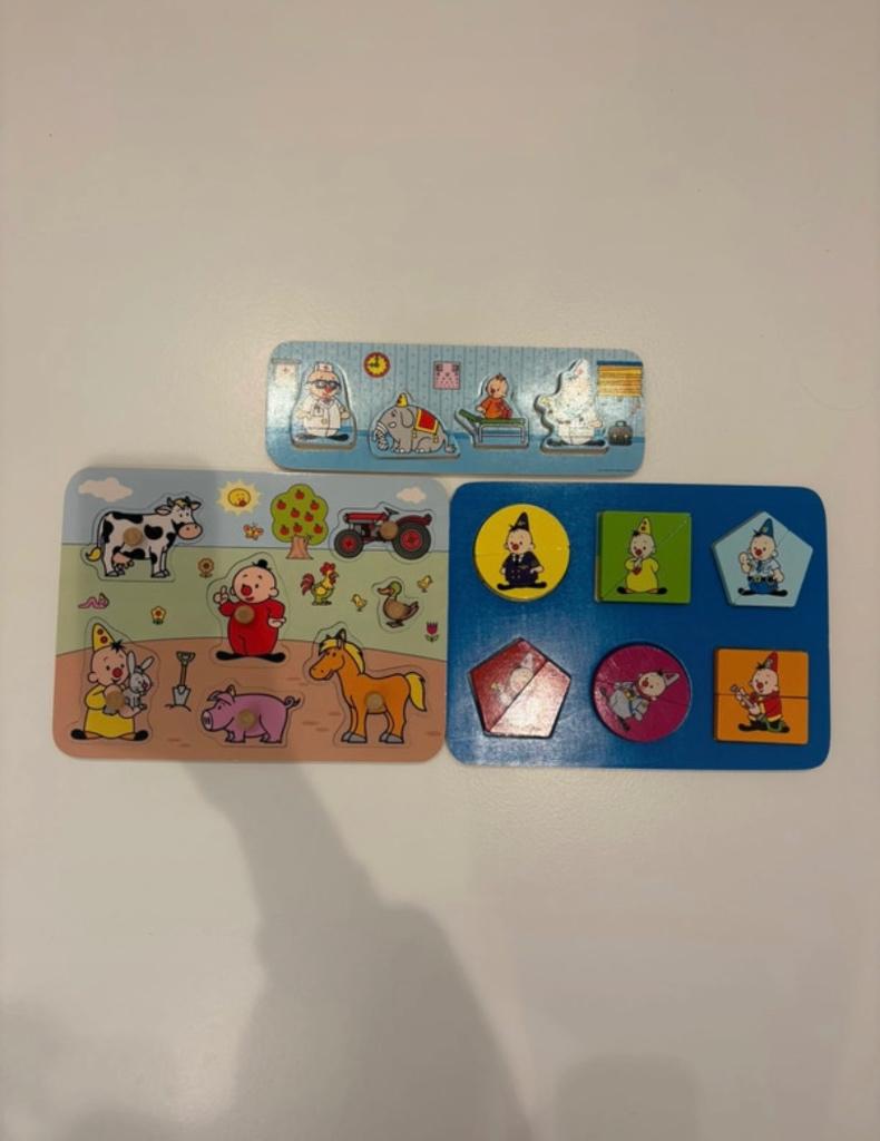 Bumba Houten inlegpuzzels 3 stuks, Ophalen, Gebruikt, 6 maanden tot 2 jaar, Van hout