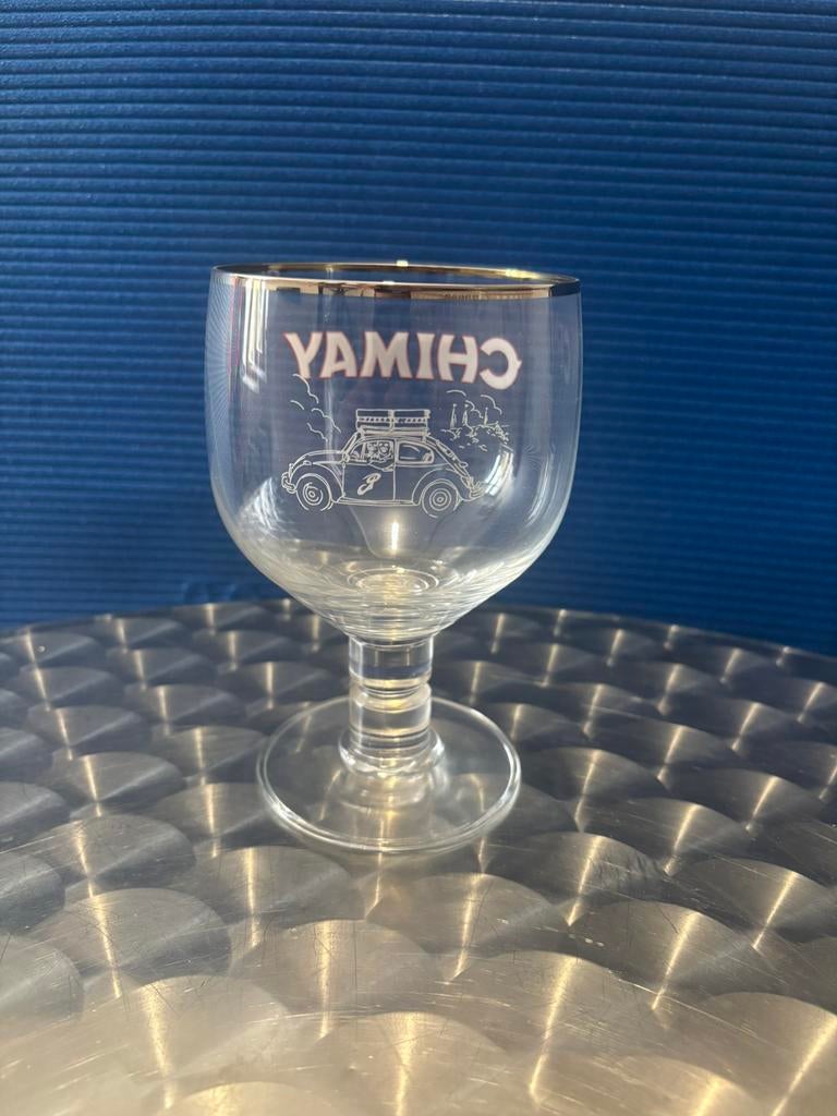 VW ladybug chimay glas, Verzamelen, Glas en Drinkglazen, Nieuw, Bierglas, Ophalen of Verzenden