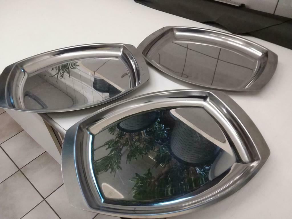 Inox schotels, rvs schaal, 37x28 cm, Ophalen of Verzenden, Gebruikt