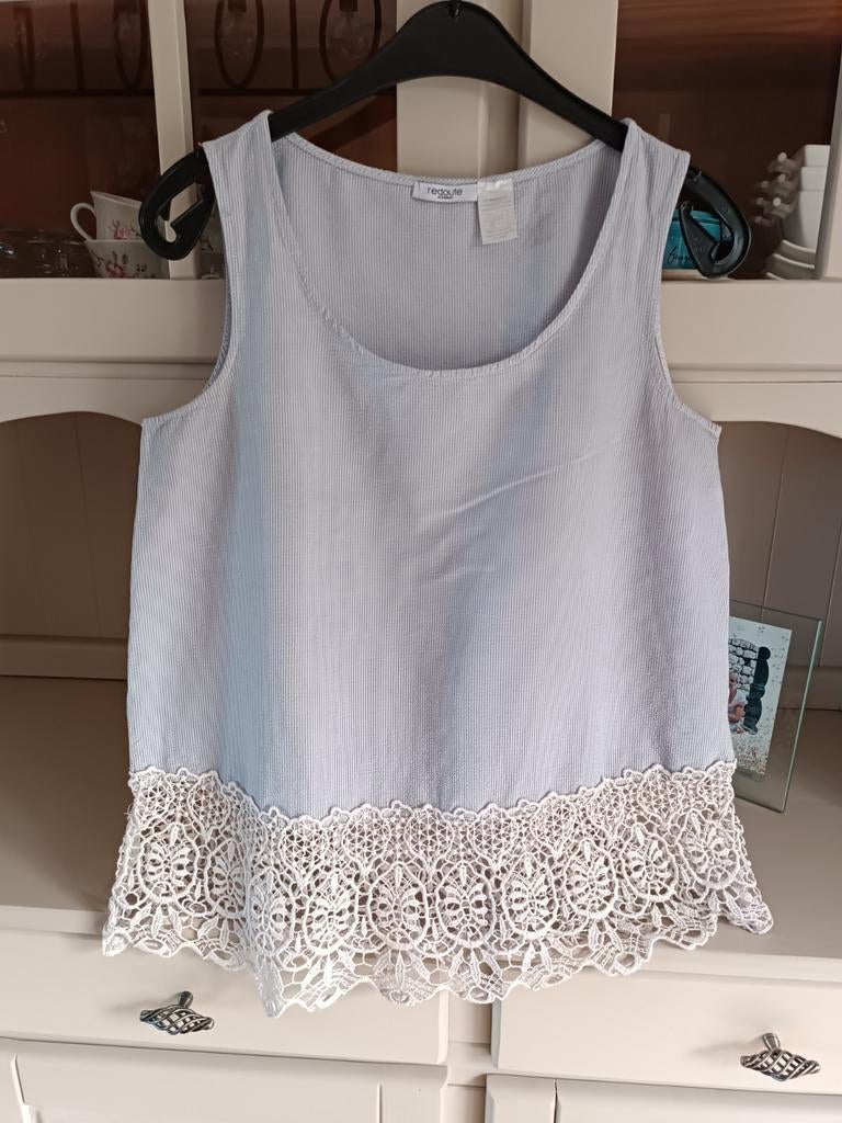 Top légèrement ligné avec broderie La Redoute, Enlèvement ou Envoi, Bleu