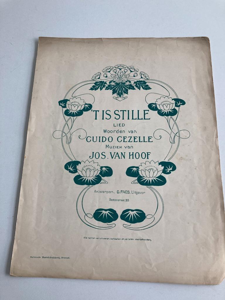 Guido Gezelle / Jos. Van Hoof : Partituur " 't Is stille ", Ophalen of Verzenden, Gelezen, Guido Gezelle, Eén auteur