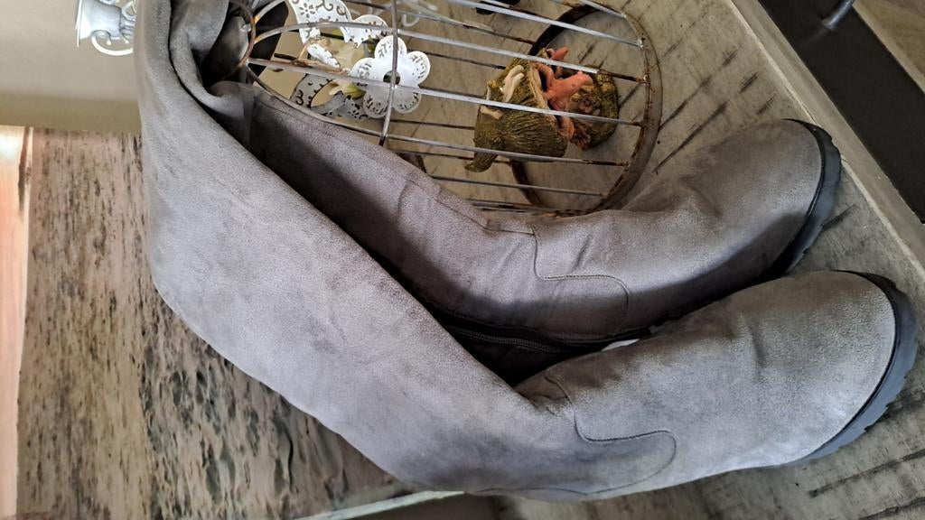 Bottes cuissardes couleur grises point 41 10e  casi neuves, Enlèvement ou Envoi, Comme neuf