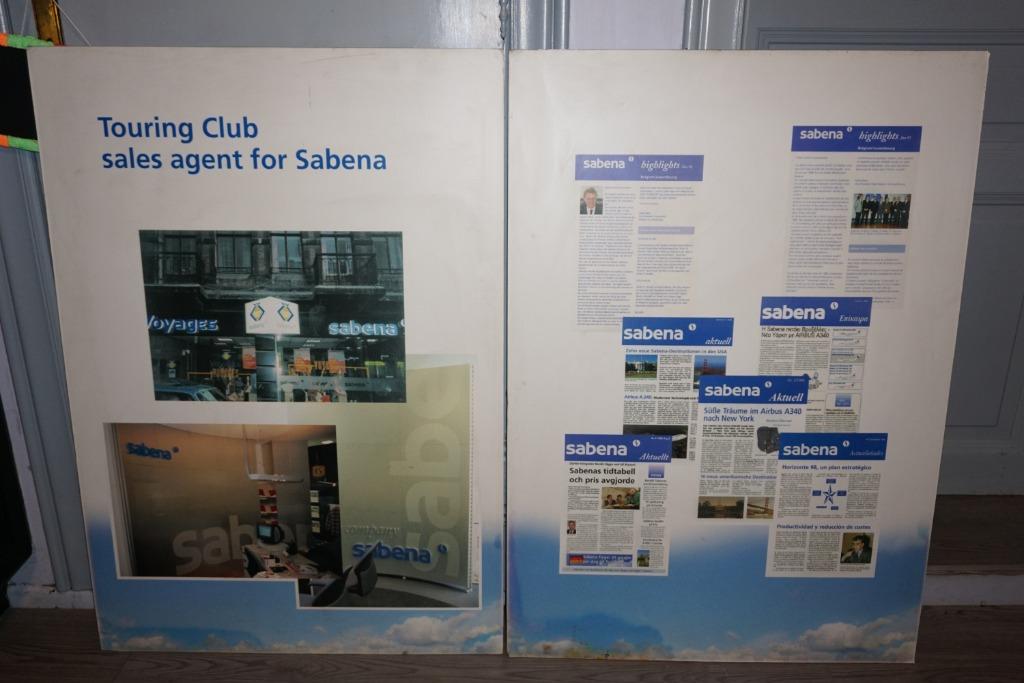 sabena 2 grote pancartes van sabena touring club - 140 x 100, Collections, Enlèvement ou Envoi
