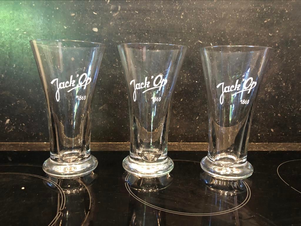 JACK-OP werchter grote fluiten, Verzamelen, Ophalen of Verzenden, Gebruikt, Glas of Glazen, Overige merken