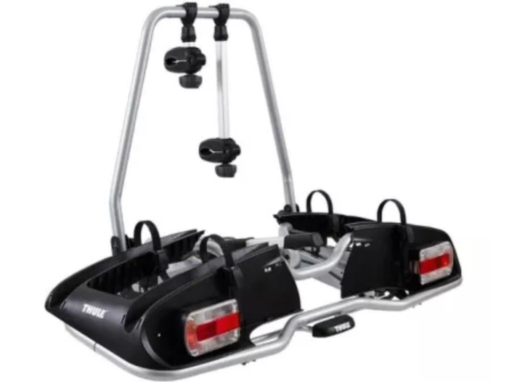 Thule 916 Fietsendrager voor 2 E-bikes, Auto diversen, Fietsendragers, Zo goed als nieuw, Trekhaakdrager, 2 fietsen, Brede banden