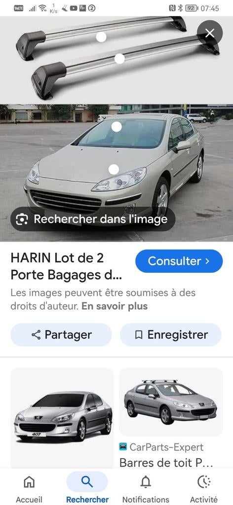 Peugeot 407 barre de toit, Enlèvement, Neuf