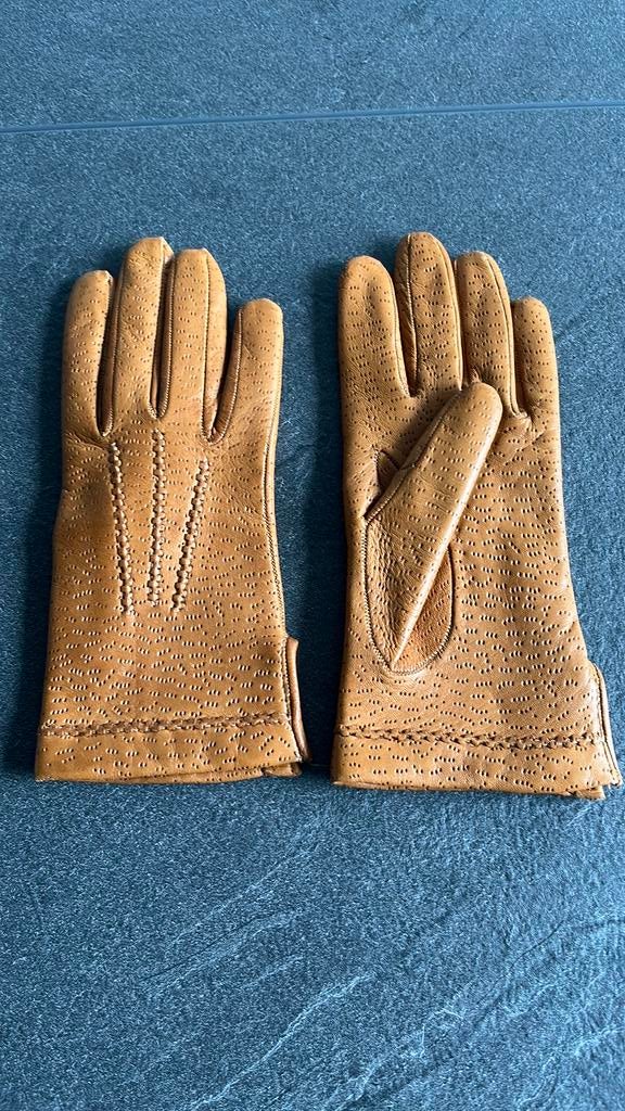 Bruin lederen gevoerde handschoenen, Enlèvement ou Envoi, Gants