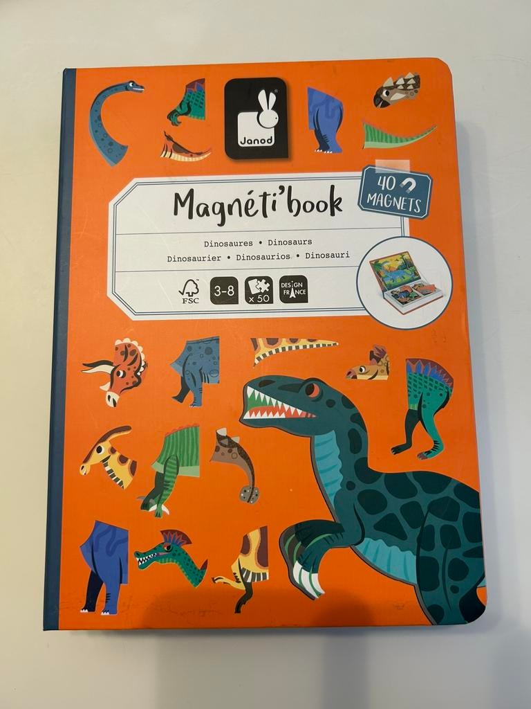 Janod magneetboek Dinosaurussen, Ophalen, Zo goed als nieuw