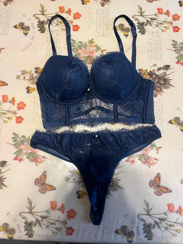 Lingeriesetje, Ophalen of Verzenden, Blauw, Setje