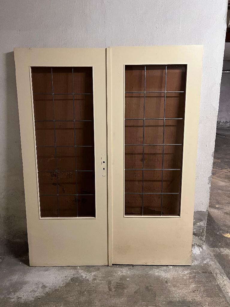 Ensuite binnendeuren glas in lood + binnendeur, Ophalen, Gebruikt