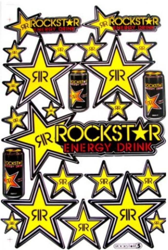 Rockstar Energy Drink stickervel stickerset stickers sticker, Motoren, Ophalen of Verzenden