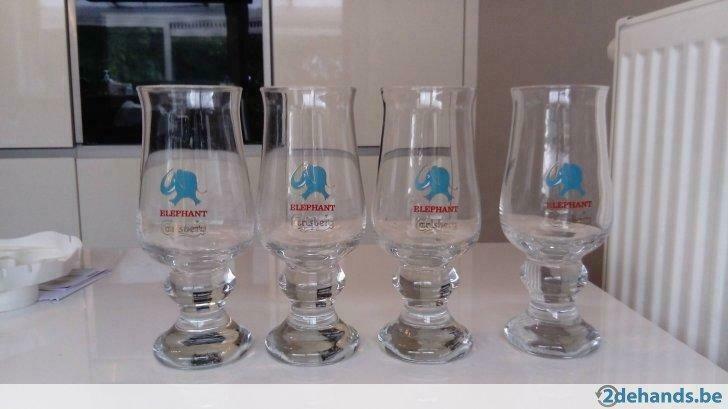 Bierglazen elephant carlsberg, Collections, Enlèvement ou Envoi, Utilisé