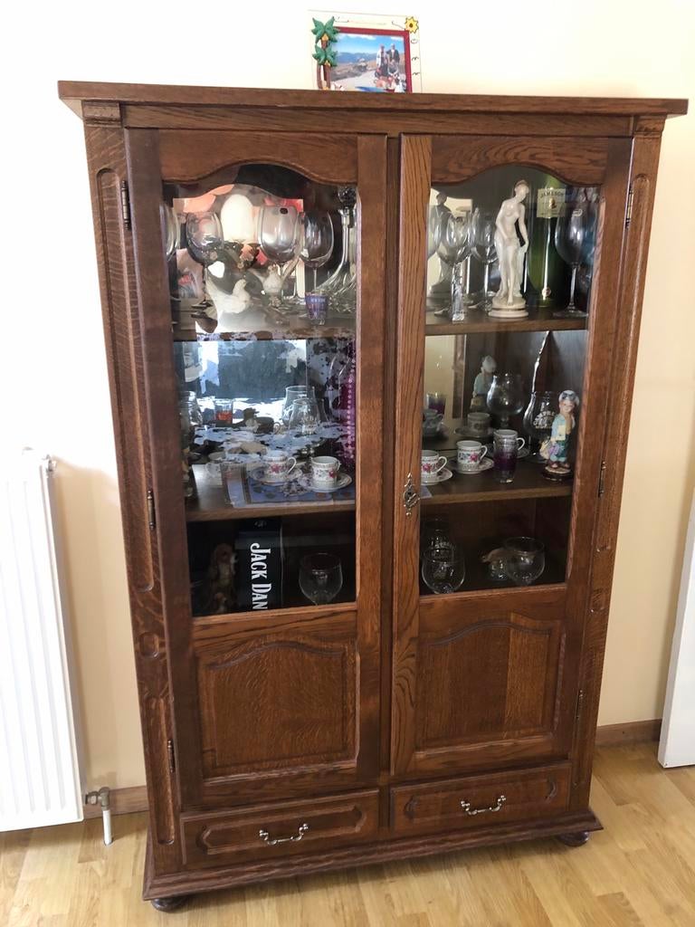 Meuble rustique avec vitrine, Enlèvement, Comme neuf