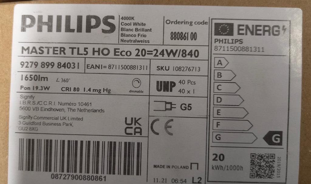 TL5 lampen 24w / 840 /1650Lm, Neuf, Autres culots, Enlèvement, Moins de 30 watts