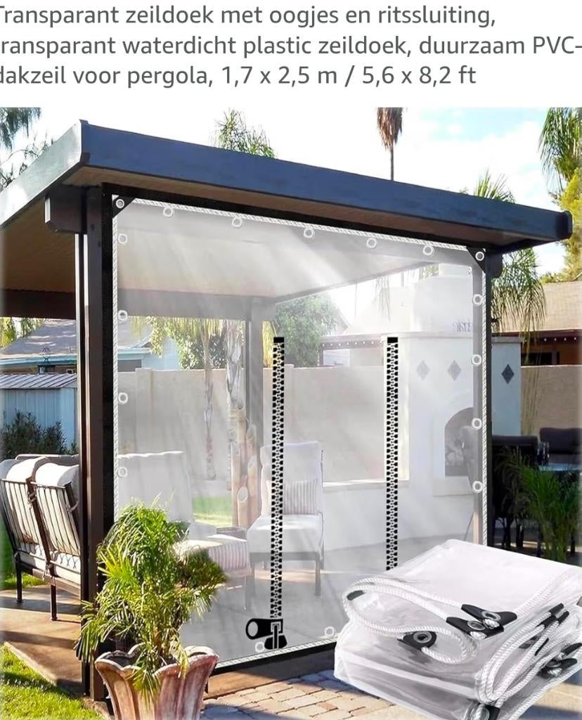 Transparante zeildoek voor veranda of camping, Tuin en Terras, Overkappingen, Ophalen, Zo goed als nieuw, Veranda