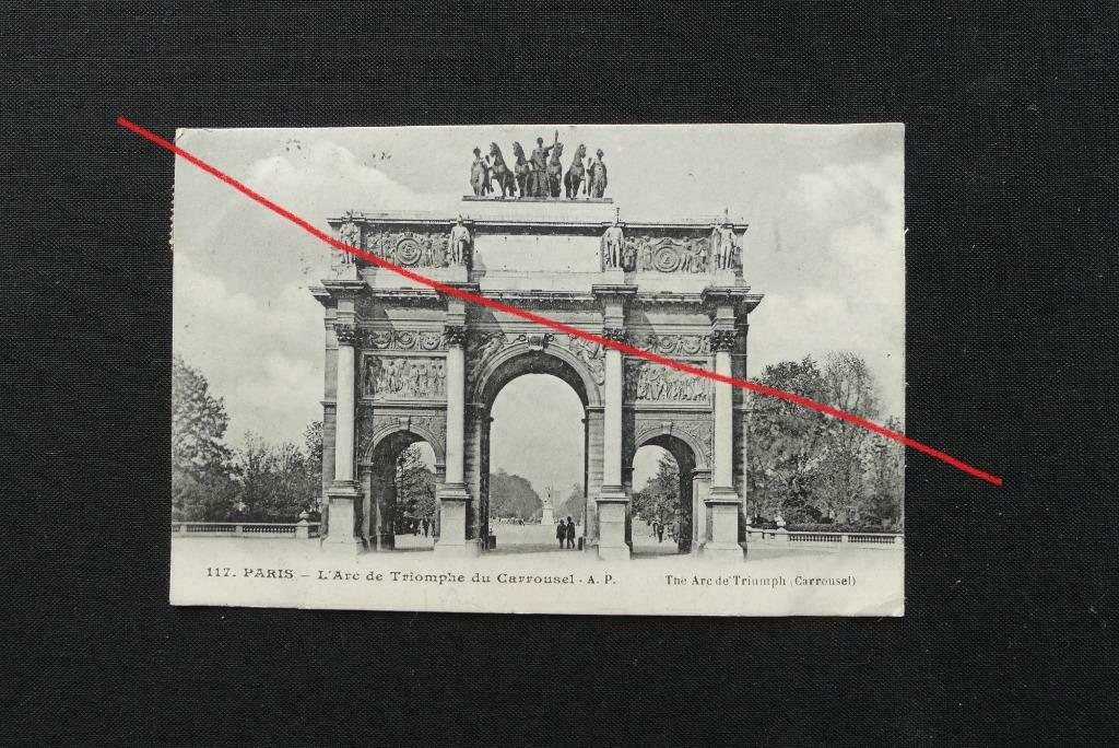 Postkaart L'Arc de Triompe du carrousel, Parijs, Frankrijk, Verzamelen, Ophalen of Verzenden, Voor 1920, Gelopen, Frankrijk