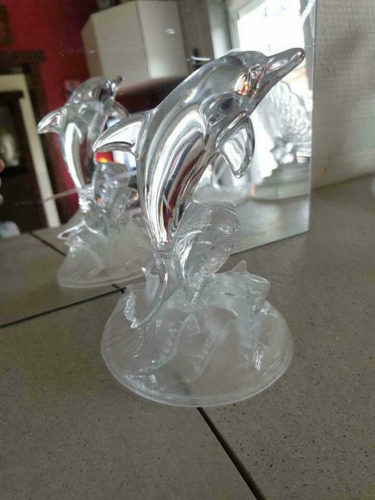 D2) Joli Dauphin en Verre de Cristal" Pour collectionneur, Antiquités & Art, Antiquités | Verre & Cristal, Enlèvement ou Envoi
