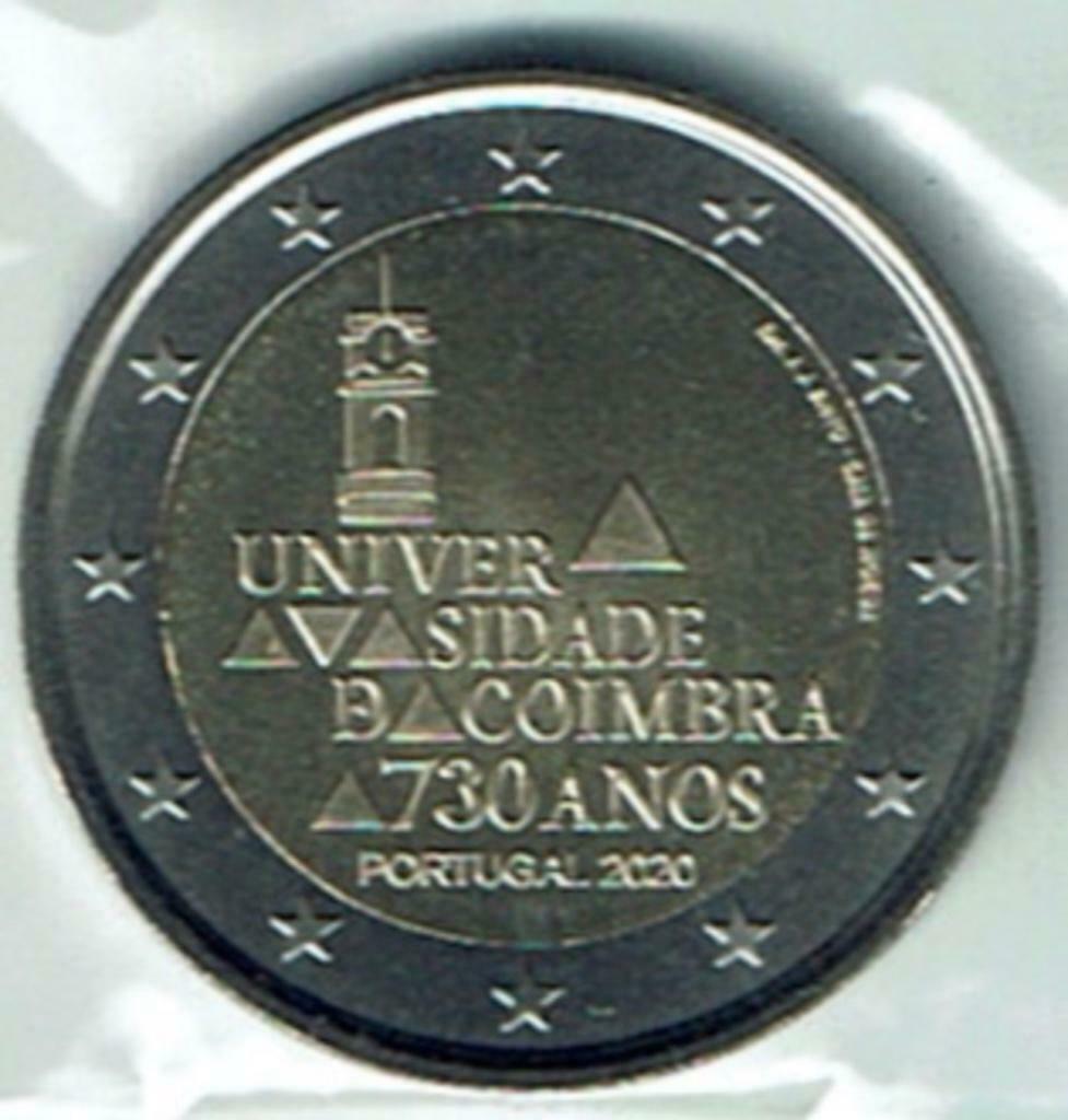 2 euro munt Portugal 2020 UNC Universiteit Coimbra, Verzenden, Portugal, 2 euro, Losse munt