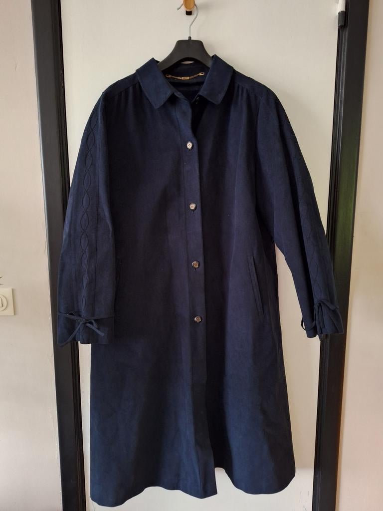 Donkerblauwe mantel in Daim leder, Enlèvement, Comme neuf, Taille 46/48 (XL) ou plus grande
