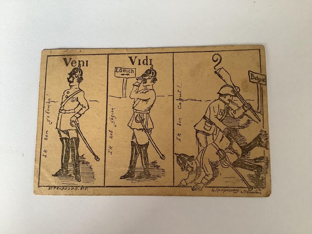 gelopen spotkaart WO I Willem, Verzamelen, Ophalen of Verzenden, Voor 1920, Gelopen