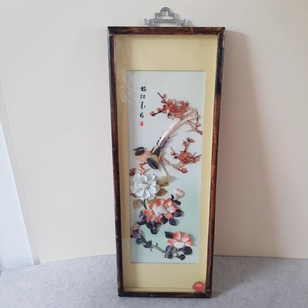 Antieke decoratie met figuratie in schelpen, met kader, Antiek en Kunst, Ophalen of Verzenden