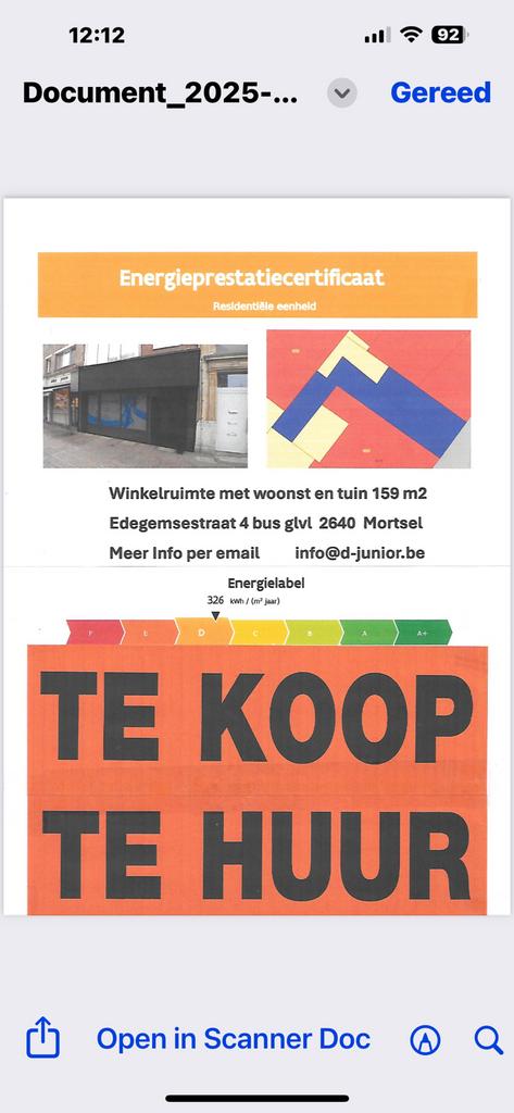 Winkelruimte/Handelzaak  met woonst en tuin 159 m2, MORTSEL, Antwerpen (stad), Verkoop zonder makelaar, Woning met bedrijfsruimte