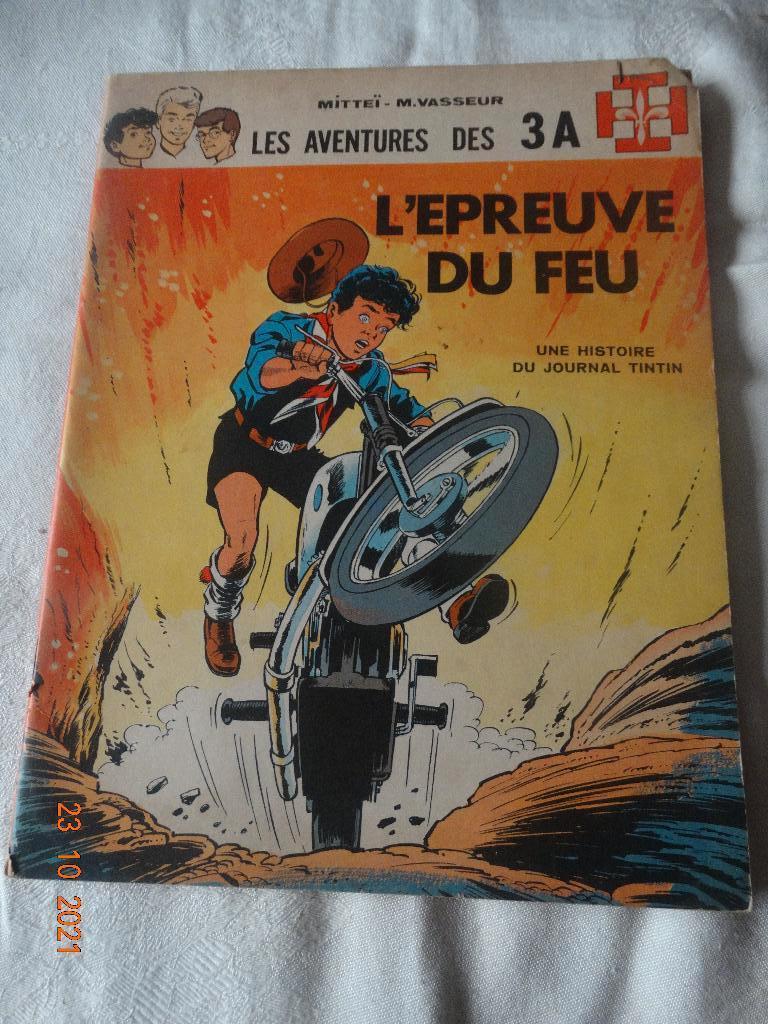 Les Aventures des 3 A - T2 - L'épreuve du feu - EO - 1968, Enlèvement ou Envoi, Une BD, Mittei, Utilisé