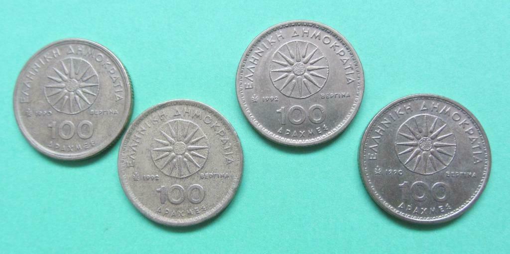 Grèce - 100 Drachme - 4 pcs, Enlèvement ou Envoi, Autres pays, Monnaie en vrac