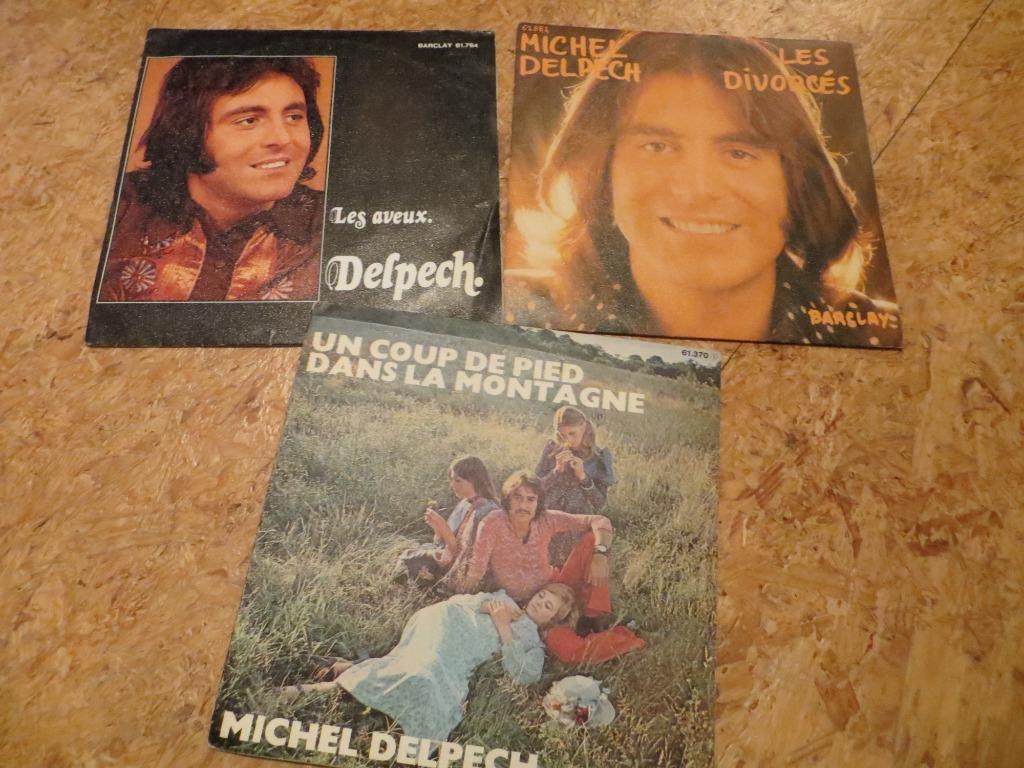 MICHEL DELPECH - LOT DE 3 x 45 TOURS, CD & DVD, Single, Autres genres, Utilisé, 7 pouces