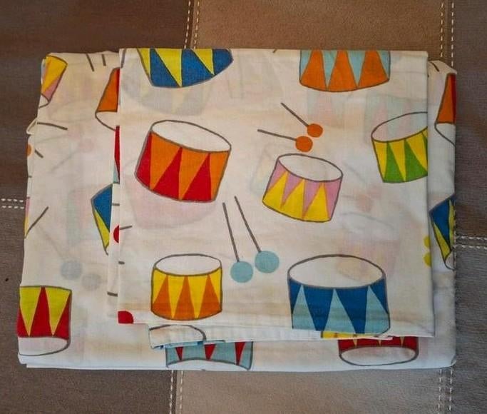 Dekbedset babybed : trommels - drum / ikea, Kinderen en Baby's, Ophalen of Verzenden