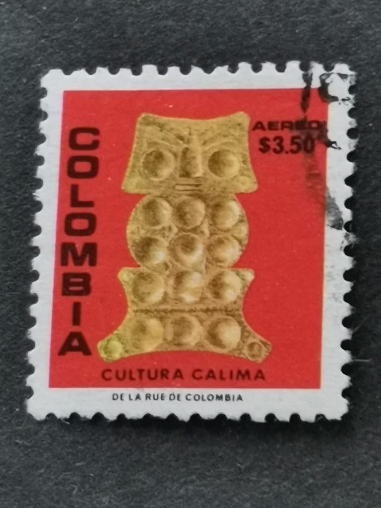 Colombia 1978 - Calima cultuur - vogel, uil uit goud, Ophalen of Verzenden, Gestempeld, Zuid-Amerika