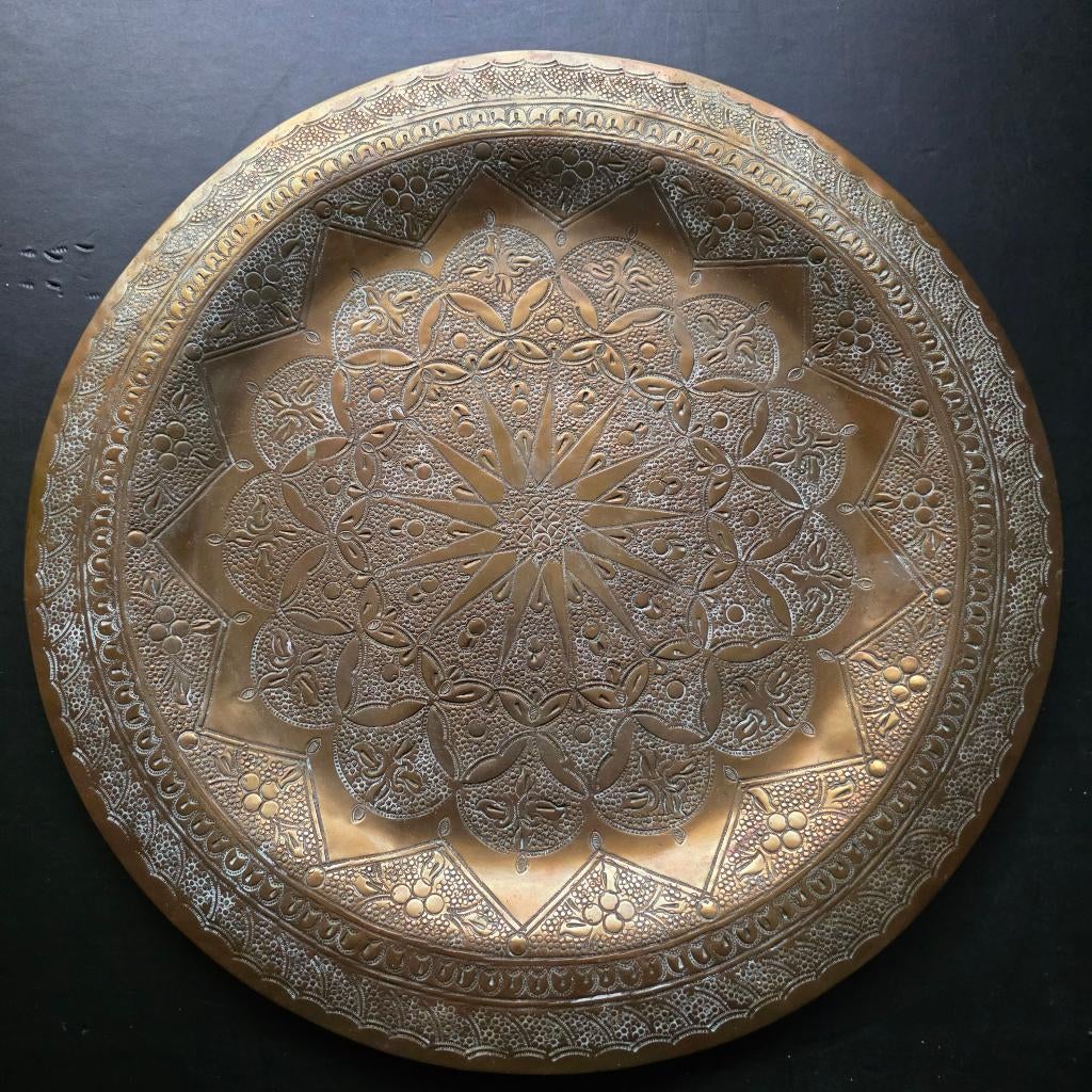 OOSTERS KOPEREN SCHAAL DIAMETER 35 CM, Antiek en Kunst, Ophalen of Verzenden