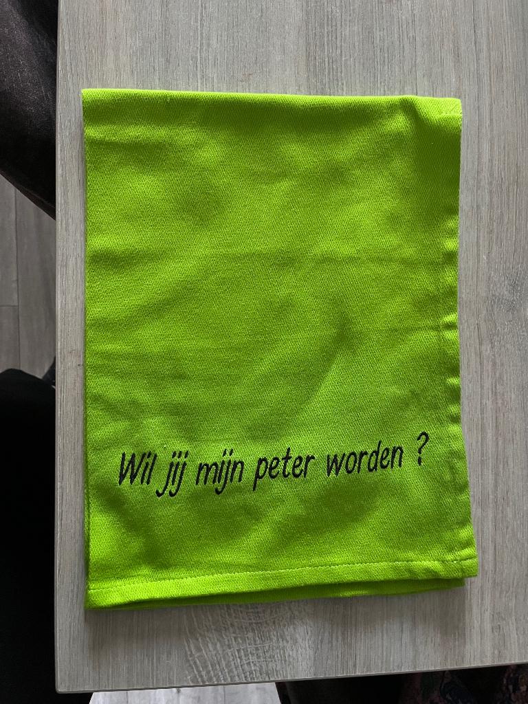 Nieuwe Keukenhanddoek met opschrift, Huis en Inrichting, Keuken | Textiel, Ophalen of Verzenden, Nieuw, Groen, Theedoek of Handdoek