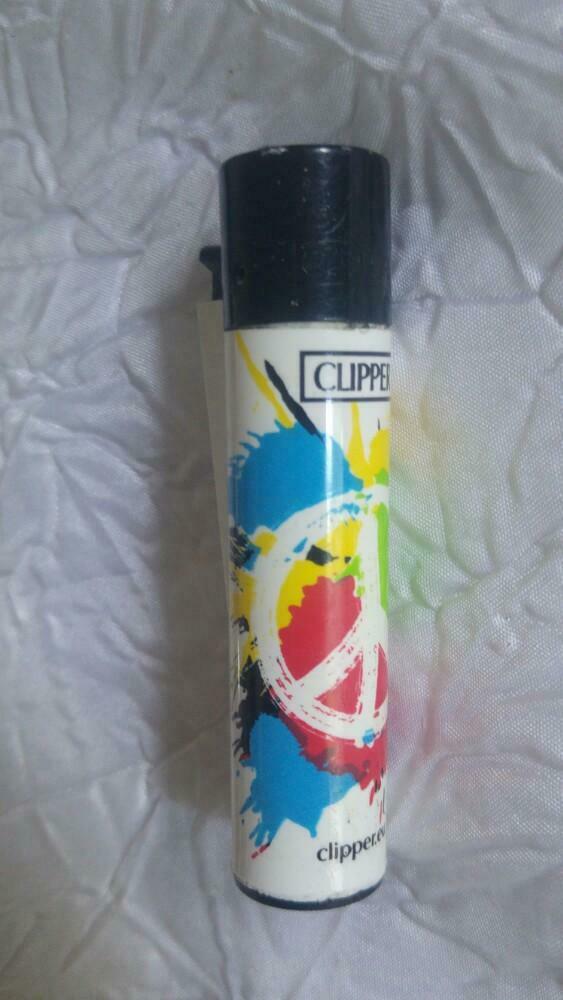 Briquet Clipper Peace & Love, Enlèvement ou Envoi, Utilisé, Briquet