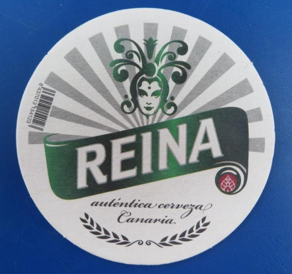 bierkaartje Reina auténtica cerveza Canaria, Verzamelen, Ophalen of Verzenden, Zo goed als nieuw, Viltje(s), Overige merken