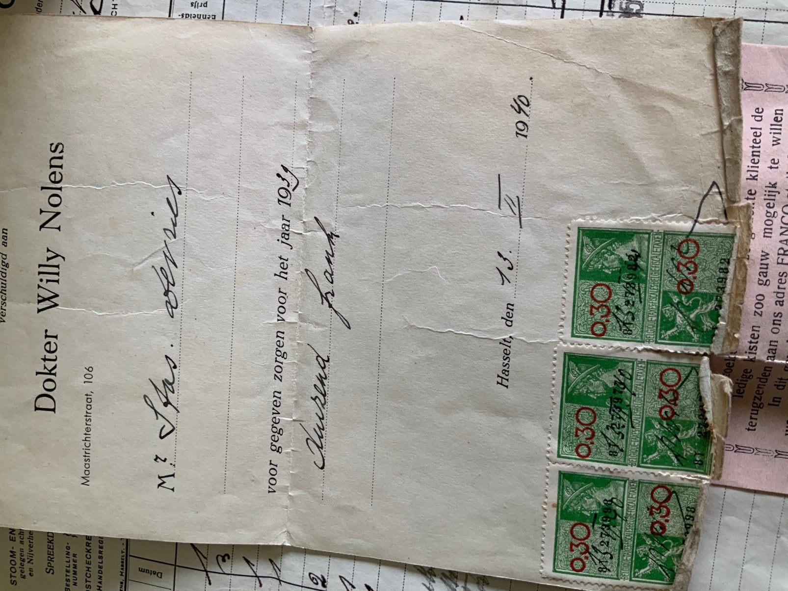 DOCUMENTS AVEC TIMBRES FISCAUX, ANNÉES 1936 ET 1940, Timbres & Monnaies, Lettres & Enveloppes | Étranger, Enlèvement ou Envoi