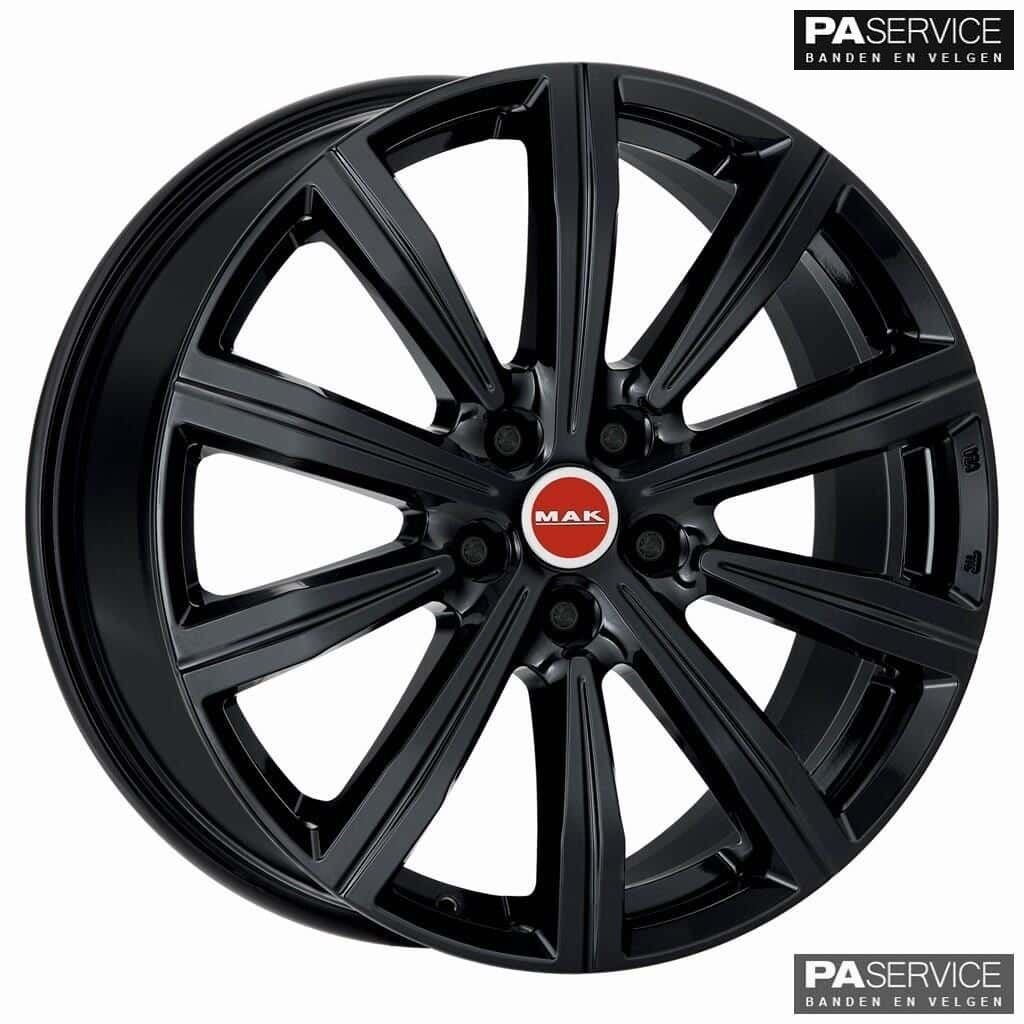 Nieuw 22 inch Gloss Black Evoque MAK set incl Dunlop TPMS, Neuf, Pneus et Jantes, 265 mm, Pneus été