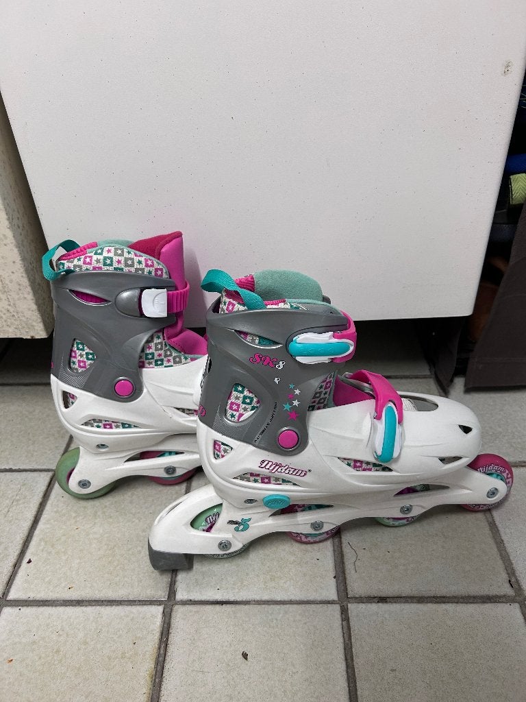 Inline skates maat 38-41 + bescherming, Kinderen, Zo goed als nieuw, Inline skates 4 wielen, Ophalen
