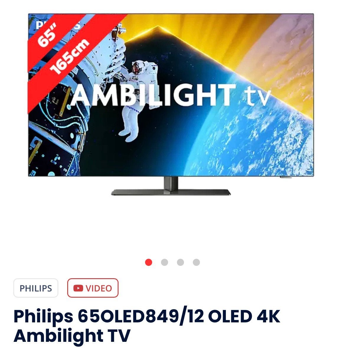 Philips LED Ambilight 65’’ 650 LED 849/12  4K Ambilight TV, Audio, Tv en Foto, Televisies, Ophalen, Philips, LED, 120 Hz