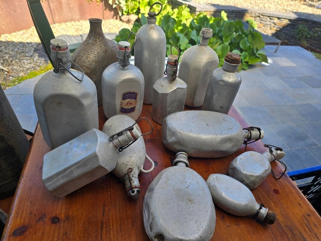 Lot vintage de bidons en aluminium, Enlèvement