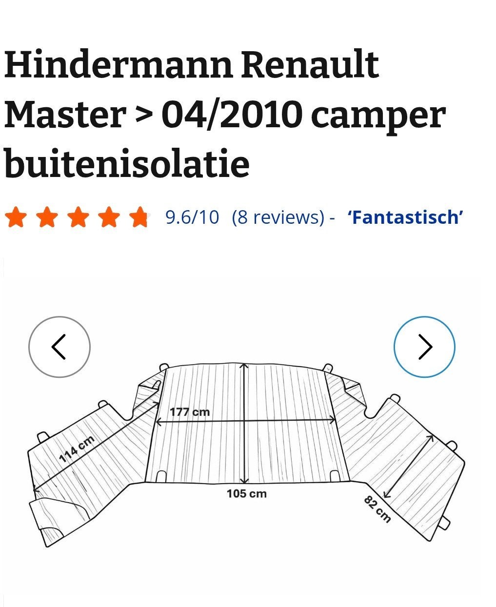 Hindermann isolatie voor Opel Movane, Renault Master /Nissan, Ophalen, Zo goed als nieuw